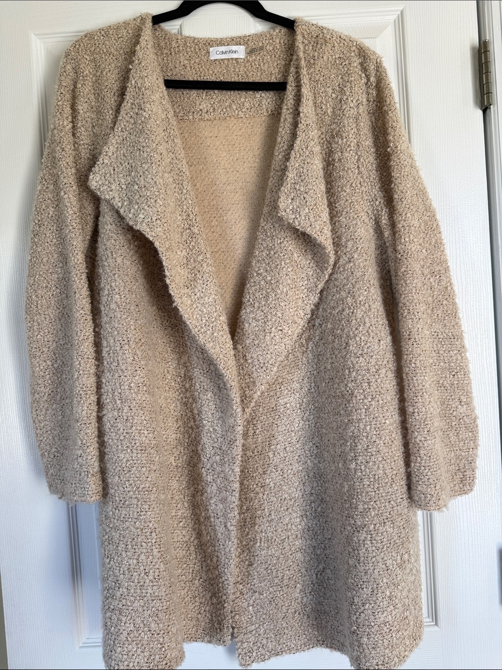 Calvin Klein Cream Bouclé cardigan/light jacket